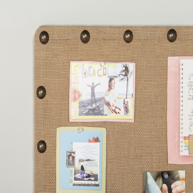 Burlap Nailhead Corkboard, , on-hover image number 1
