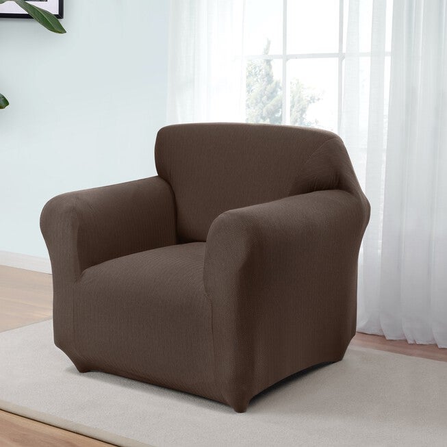 Kathy Ireland Santa Barbara Chair Cover, BROWN, hi-res image number 0