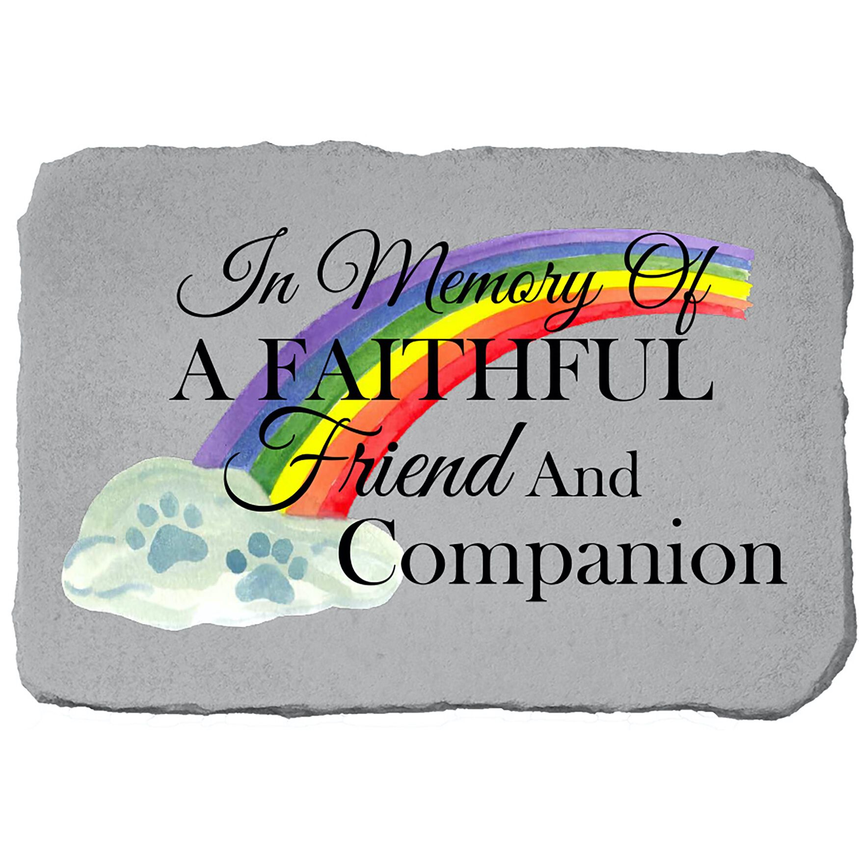 In Memory of Pet Rainbow Garden Memorial Accent Stone, GREY, hi-res image number 0