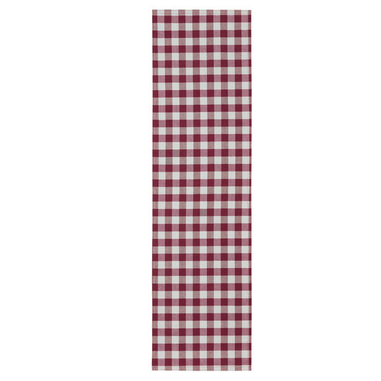 Buffalo Check Table Runner - 13-in x 36-in, BURGUNDY, hi-res image number null