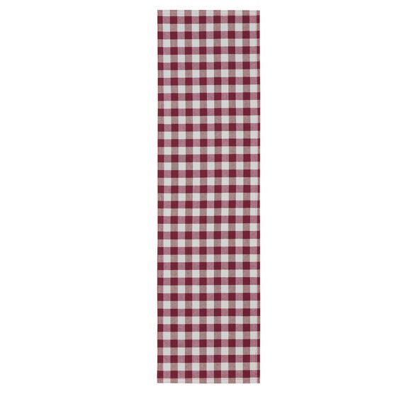 Buffalo Check Table Runner - 13-in x 36-in, BURGUNDY, hi-res image number null