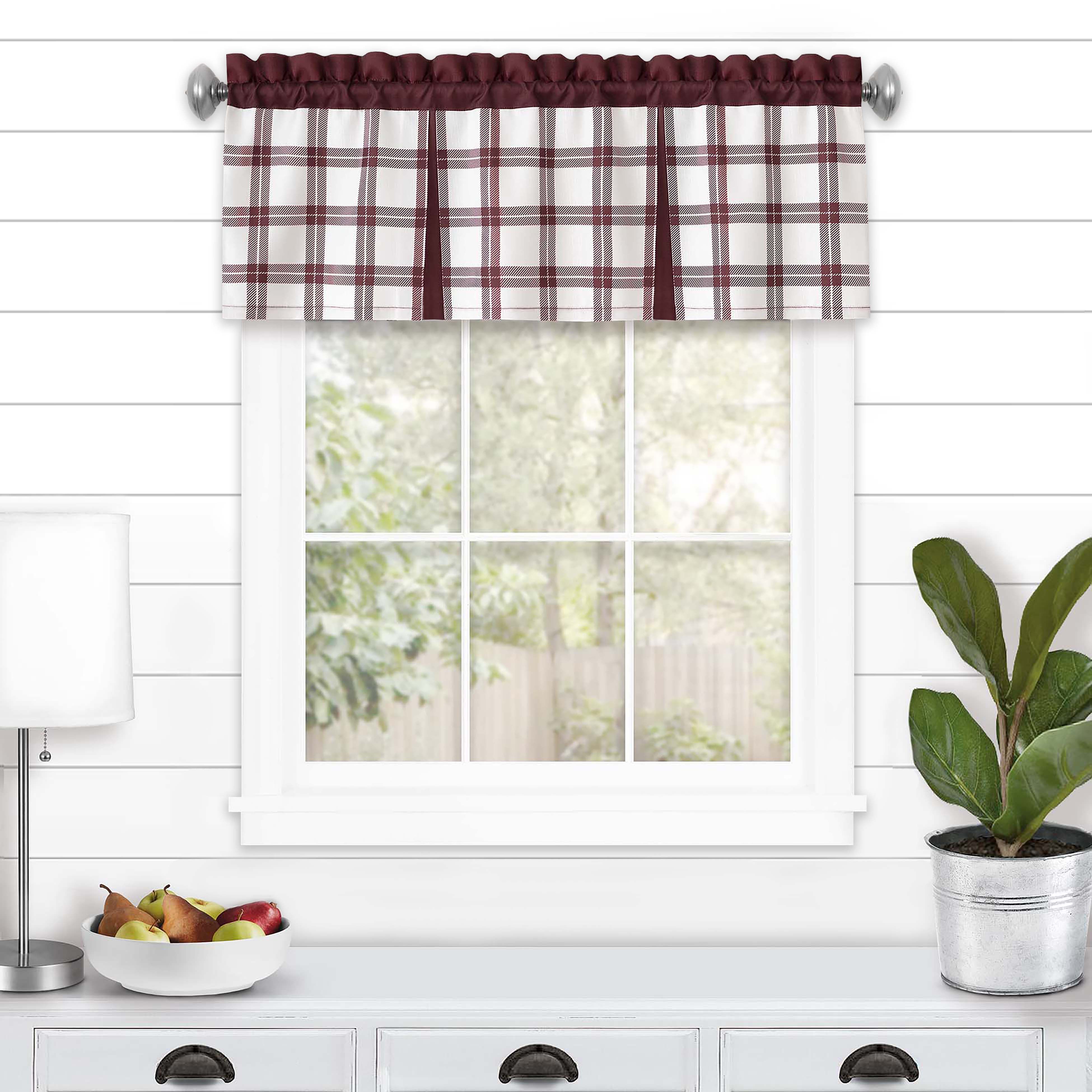 Tate Window Curtain Valance, BURGUNDY, hi-res image number 0