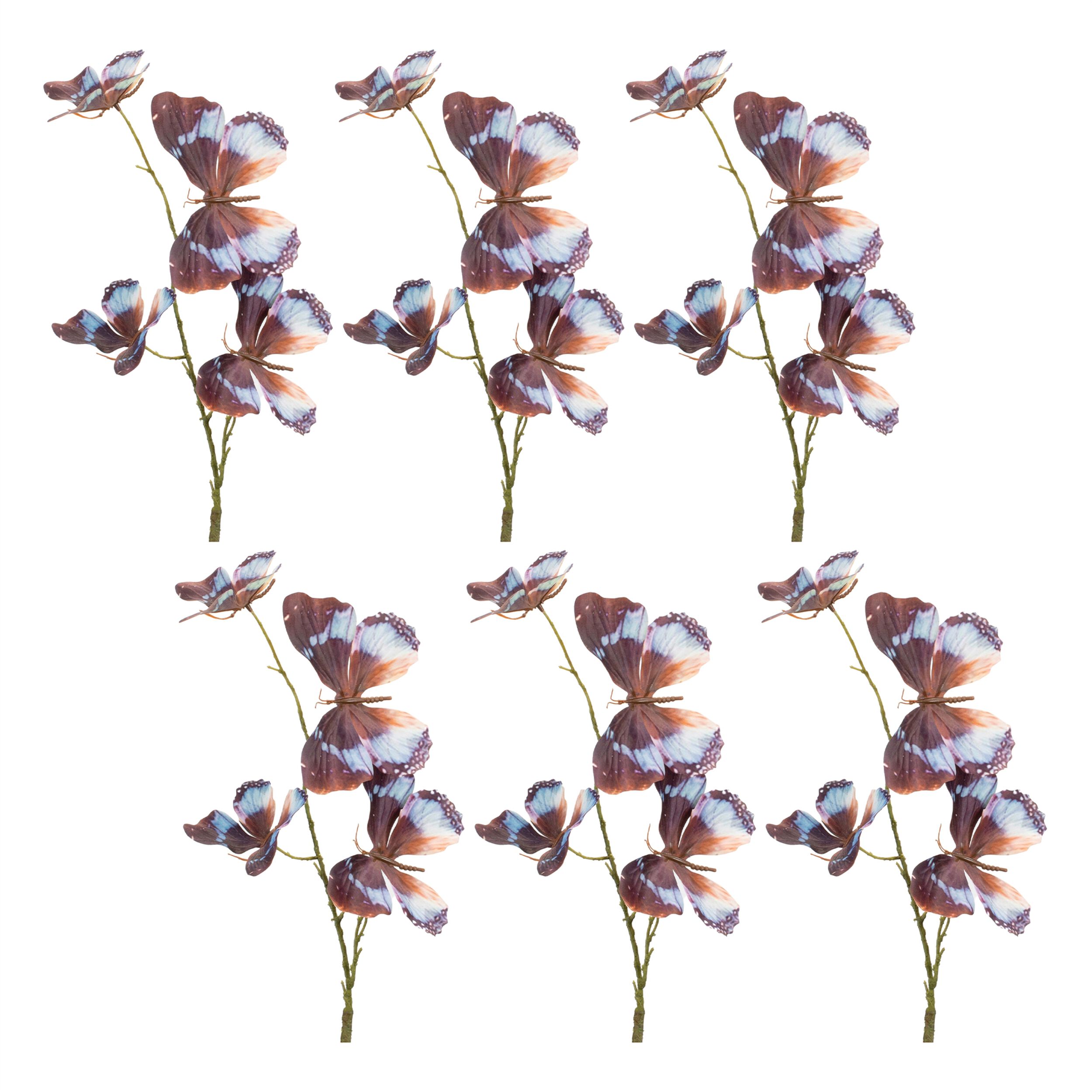 Butterfly Spray (Set of 6), BROWN/BLUE, alternate image number 2