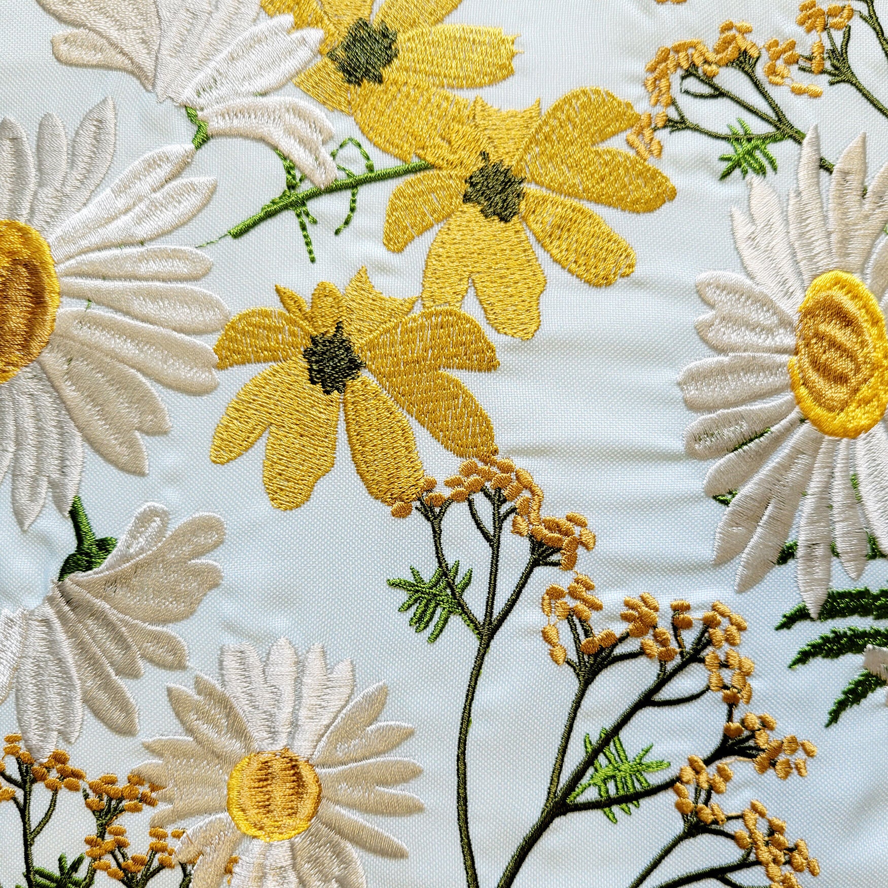 Indoor/Outdoor Floral Print With Allover Embroidery Decorative Throw Pillow 20X20, Black Multi, , alternate image number 2