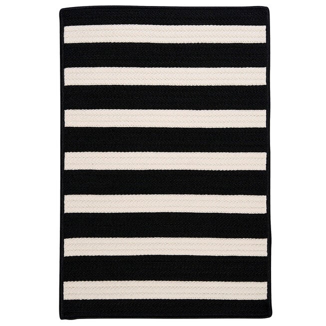 Bay Stripe Black Rug, BLACK, hi-res image number 0