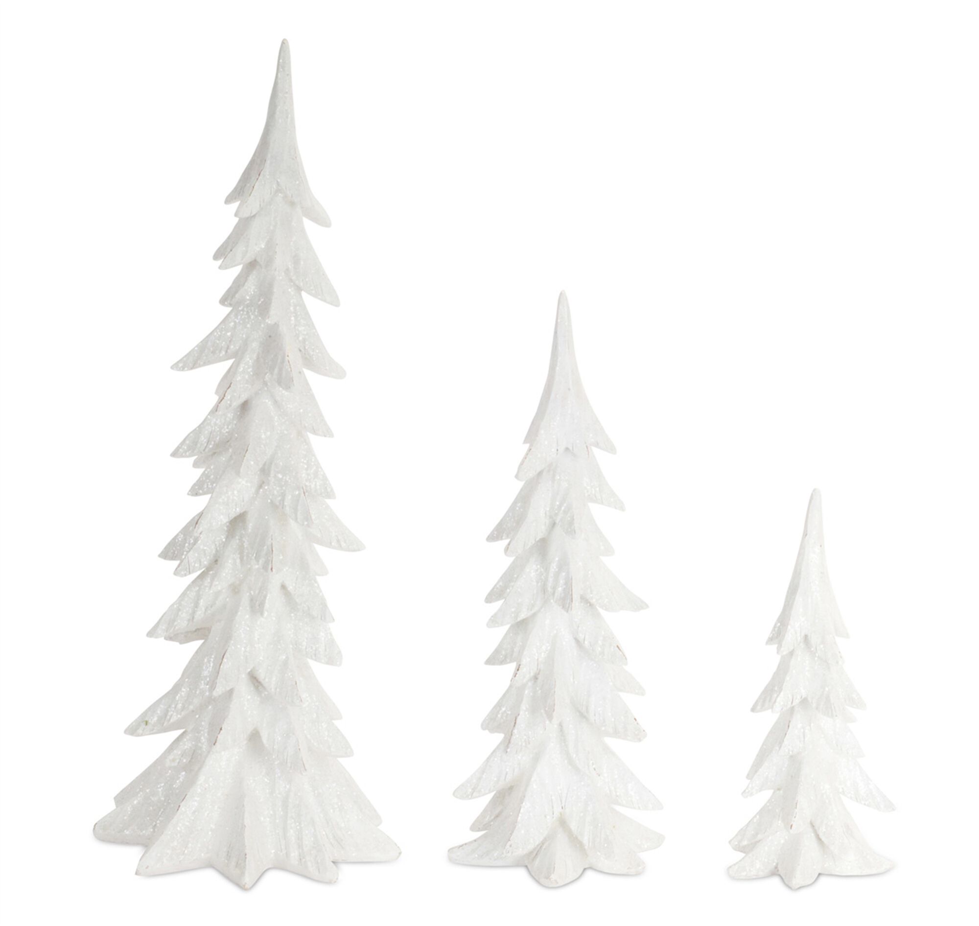 White Shimmer Tabletop Holiday Tree (Set of 3), WHITE, alternate image number 1