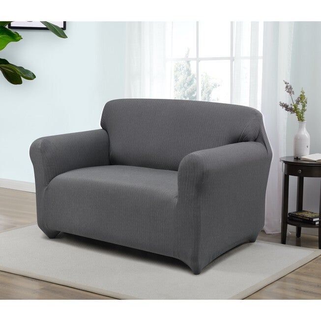 Kathy Ireland Santa Barbara Love Seat Cover, GREY, hi-res image number null