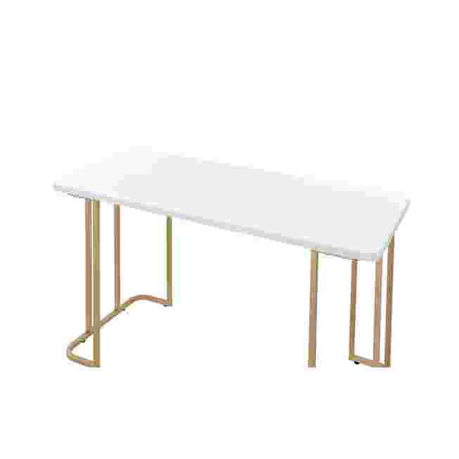 White writing desk with chrome legs