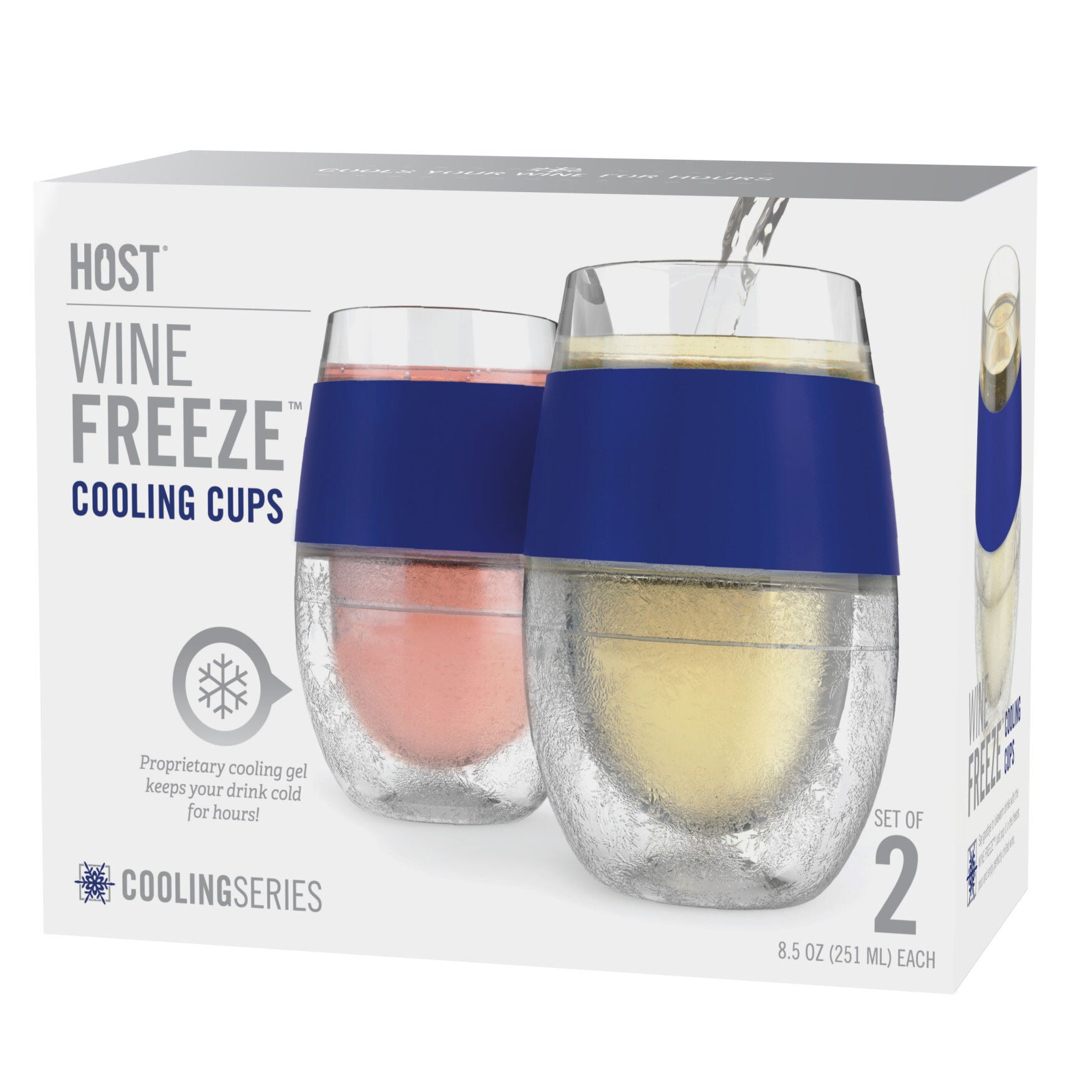 Wine Freeze Cooling Cups In Blue (Set Of 2) By, , alternate image number 4