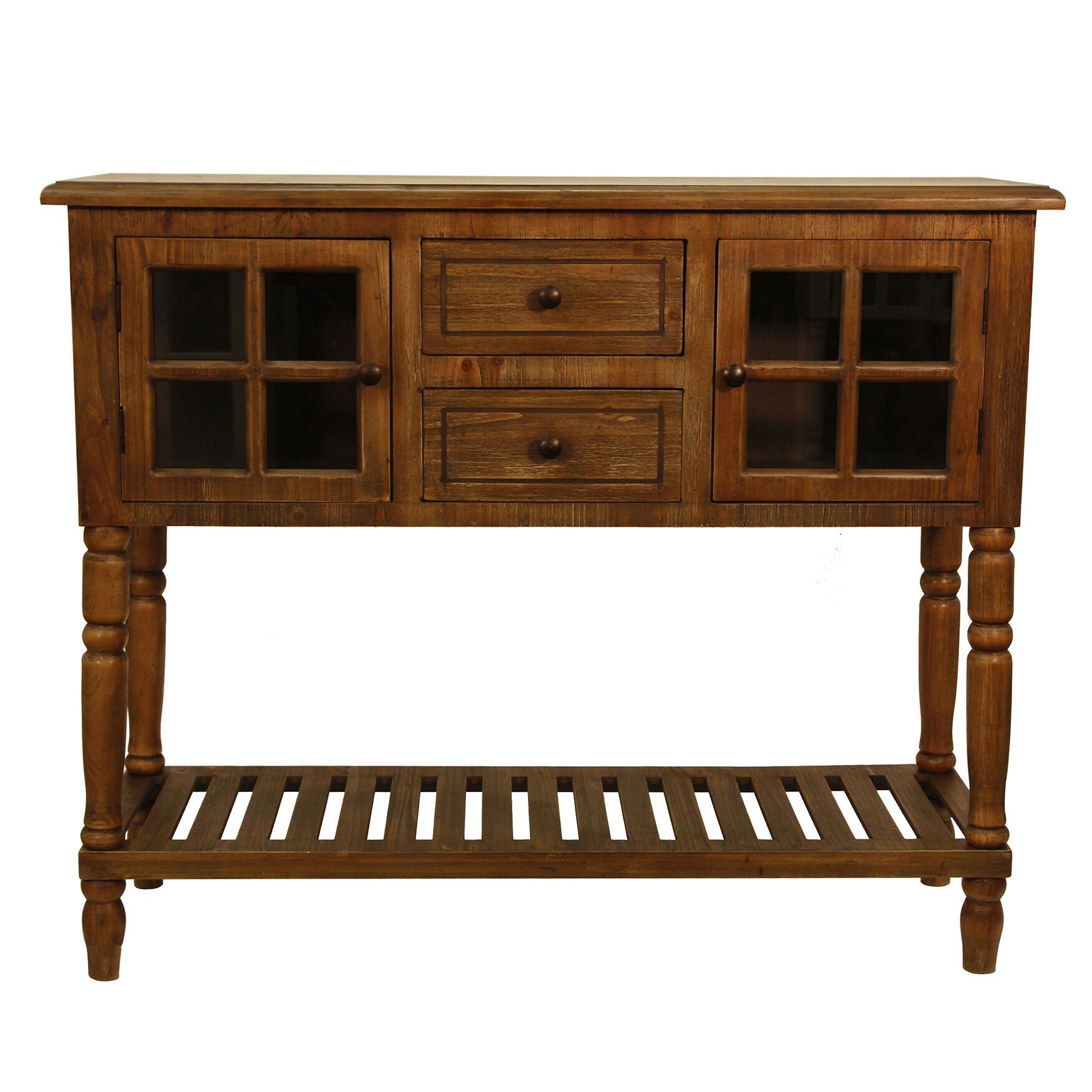 Natural Wood Buffet Console with Drawers | King Size