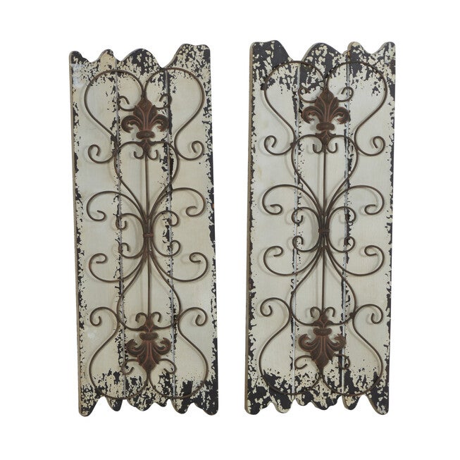 Set Of 2 White Wood Rustic Wall Décor, , alternate image number 5