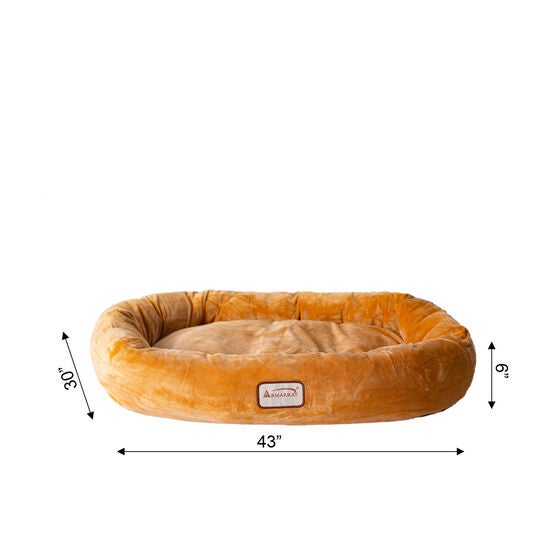 Bolstered Pet Bed and Mat, ultra-soft Dog Bed, Brown, Large, , alternate image number null