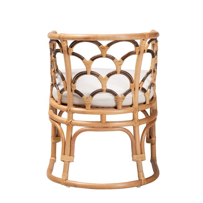Aster Modern Bohemian Natural Brown Rattan Armchair, , alternate image number null