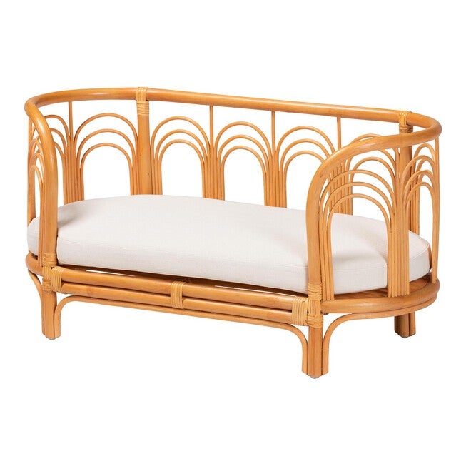 Nariko Bohemian Light Honey Rattan Pet Bed, LIGHT HONEY, hi-res image number null