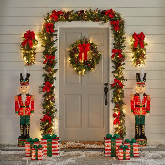 52 inches Pre-lit Tinsel Nutcracker, MULTI, hi-res image number null