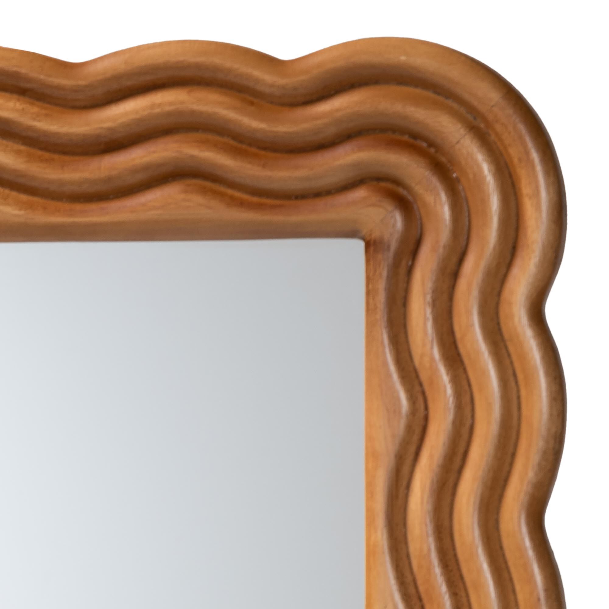 Acantha Modern Walnut Brown Scallop-framed Accent Mirror, BROWN, alternate image number 2
