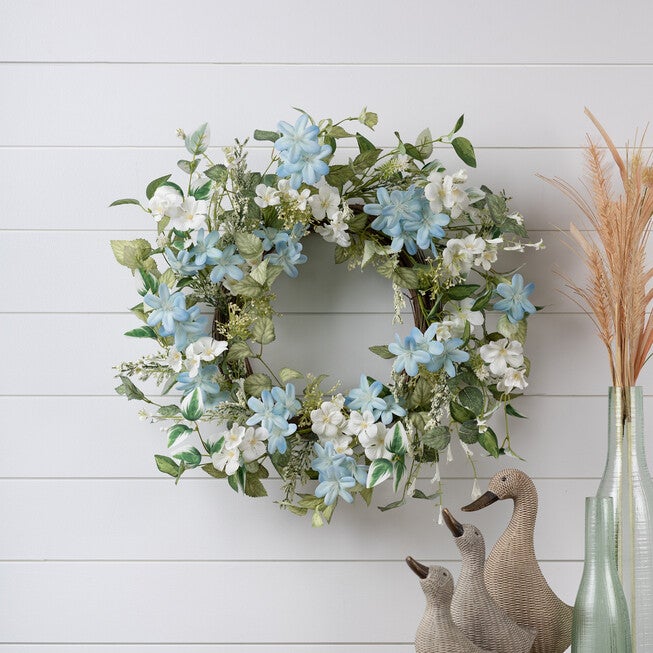 Mini Blossom Wreath 23 inchesD Polyester, , on-hover image number null