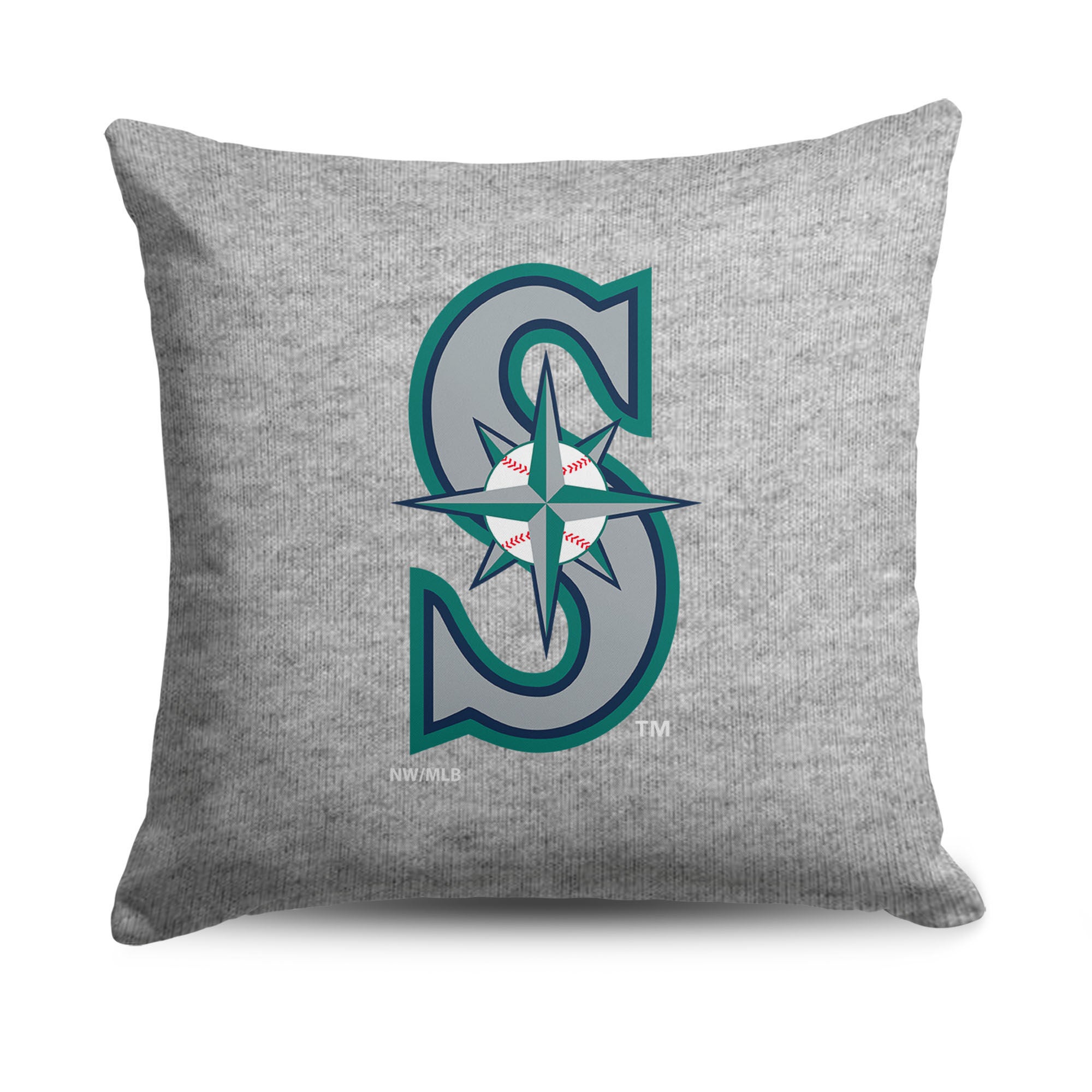 Seattle Mariners MLB Primary Sweatshirt PIllow 16 Inches, GRAY, hi-res image number 0