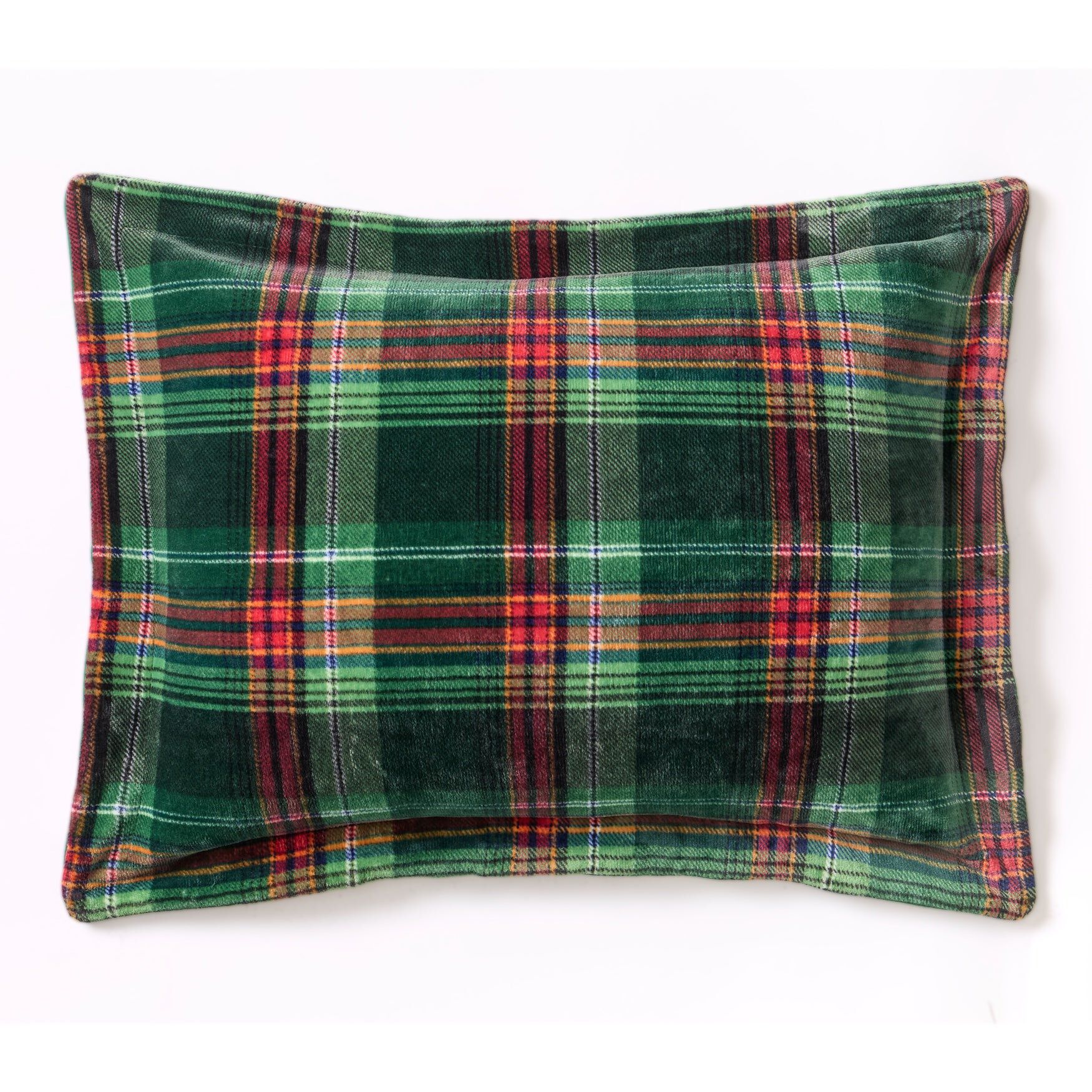 BH Studio Microfleece Sham, GREEN PLAID, hi-res image number 0
