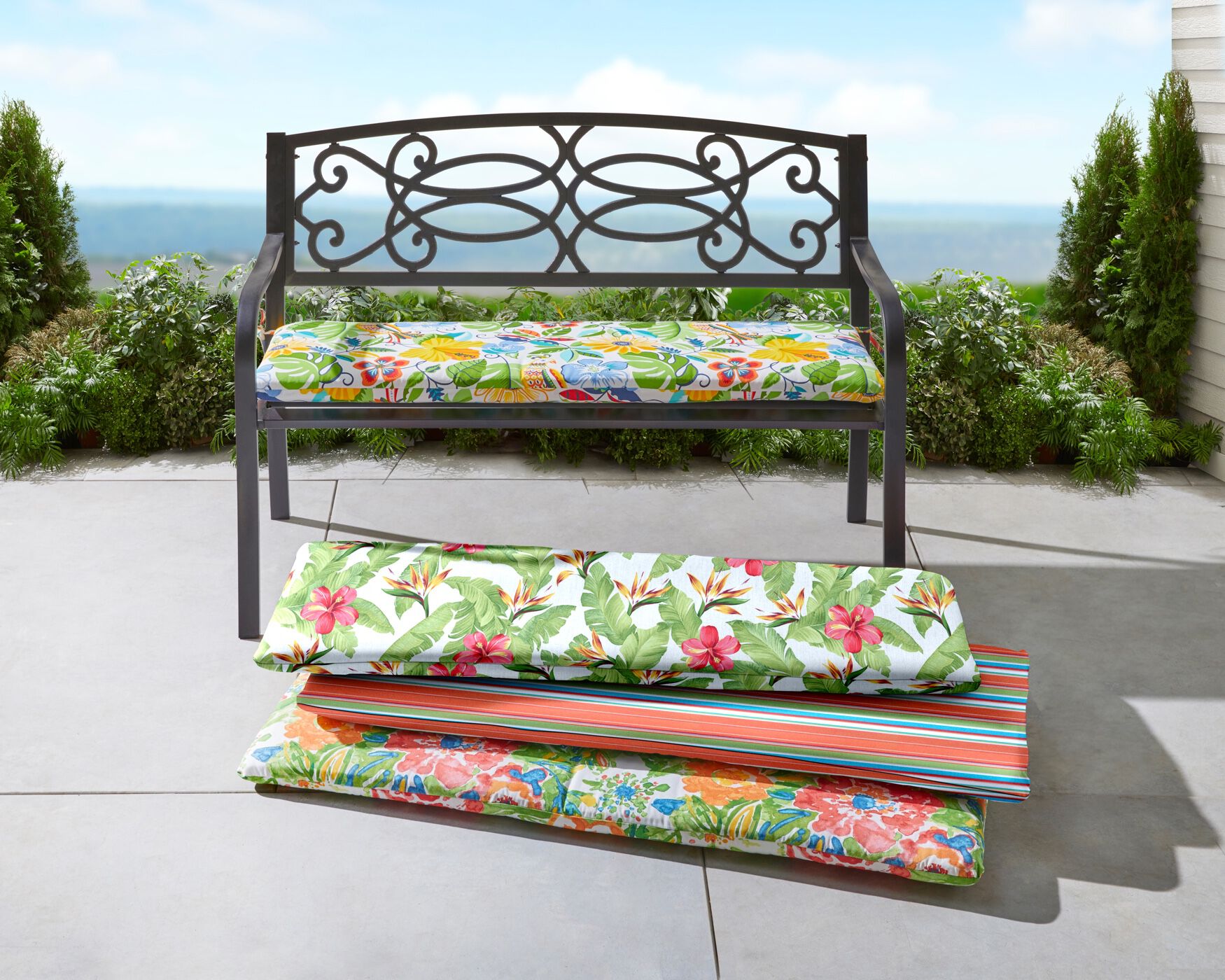 Steel Garden Bench Cushion King Size