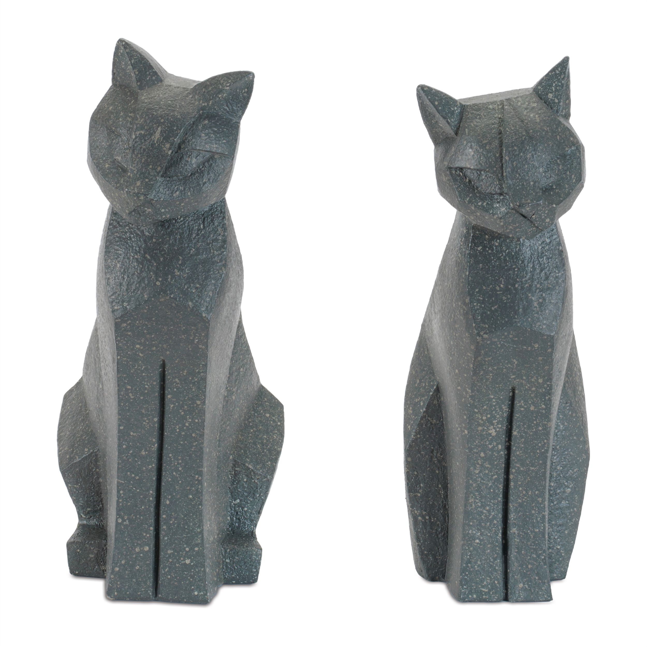 Modern Sitting Cat Statue Set of 4, GRAY, hi-res image number 0