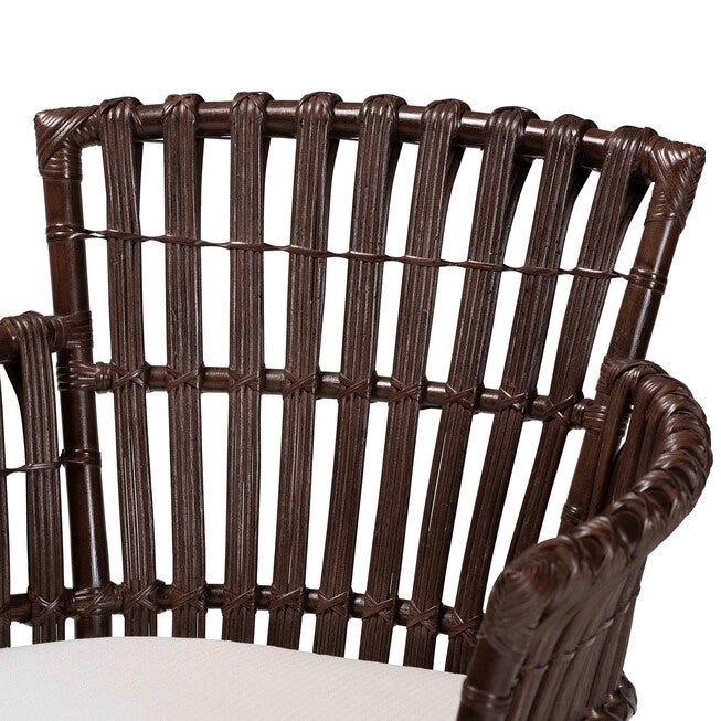 Brooklyn Bohemian Very Dark Brown Rattan Arm Chair, DARK BROWN, alternate image number null