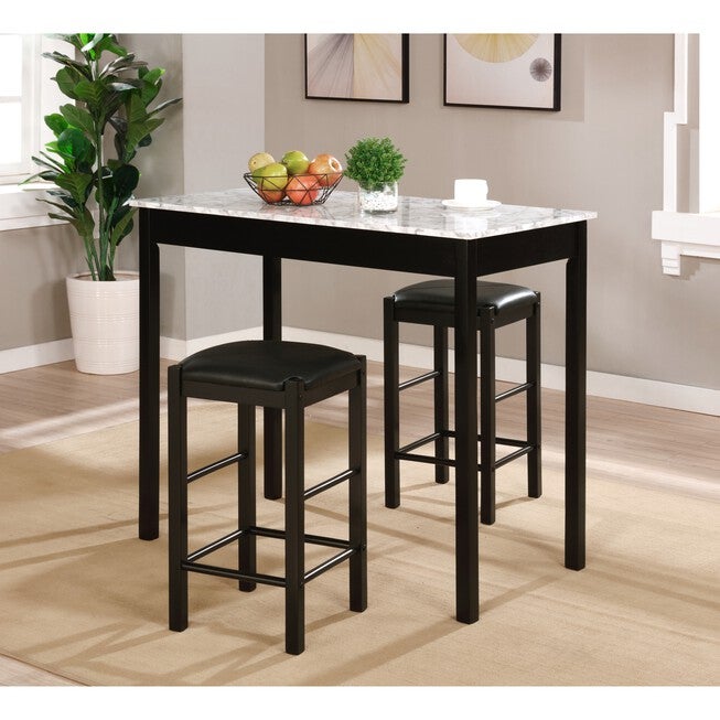 Lancer 3-Pc. Tavern Set, Faux Black Marble, , alternate image number 4