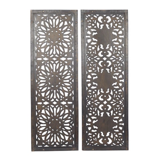 Set Of 2 Brown Wood Traditional Wall Décor, , alternate image number null