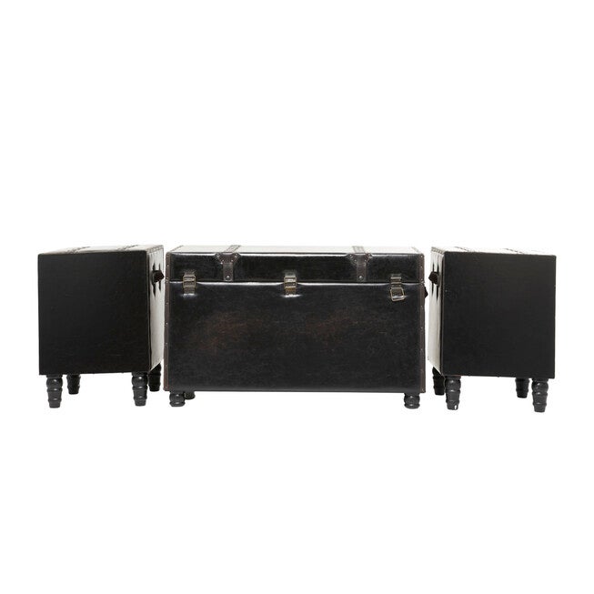 Set Of 3 Brown Wood Traditional Bench Bench, , on-hover image number null