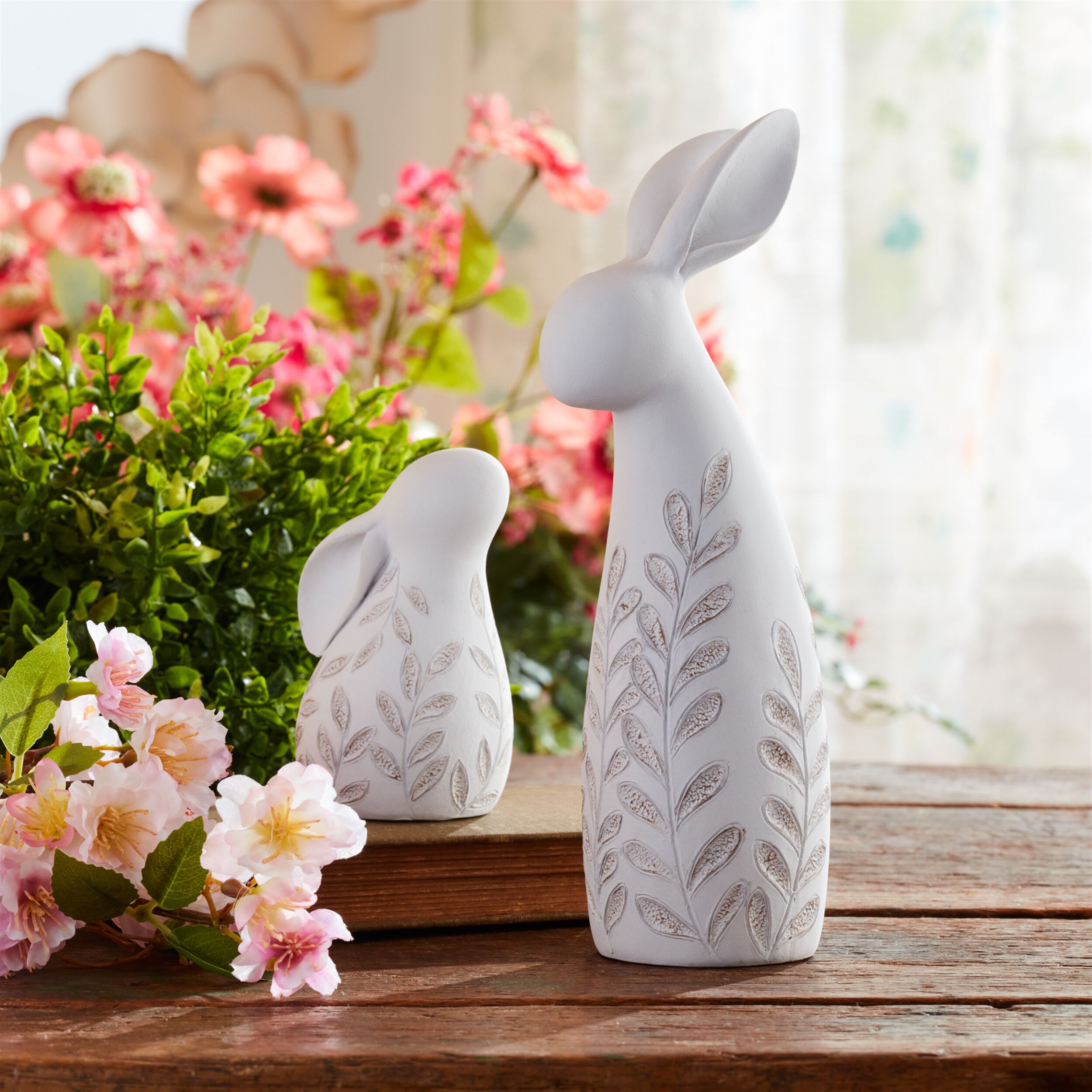 Etched Bunny Figurine Set of 12, WHITE, alternate image number 2