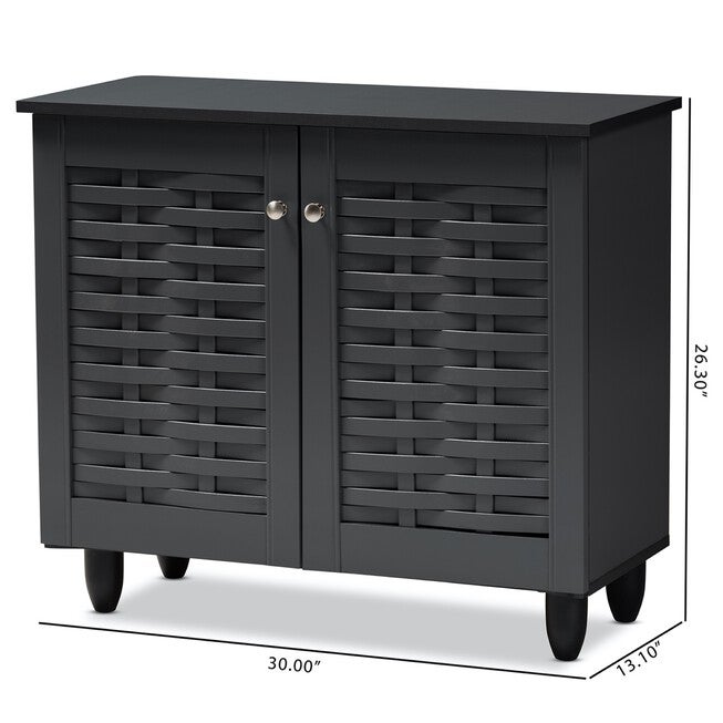 Winda 2-Door Wooden Entryway Shoe Storage Cabinet Furniture, , alternate image number null
