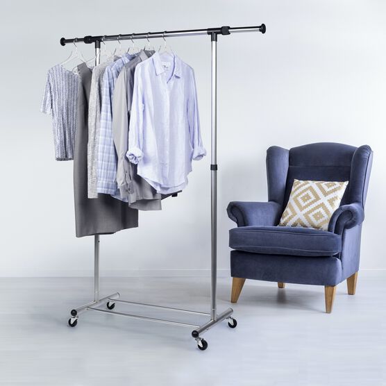 Frosty Chrome Adjustable, Expandable Garment Rack, , alternate image number null