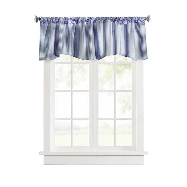 Ticking Stripe Room Darkening Pole Top Flat Valance, , alternate image number null
