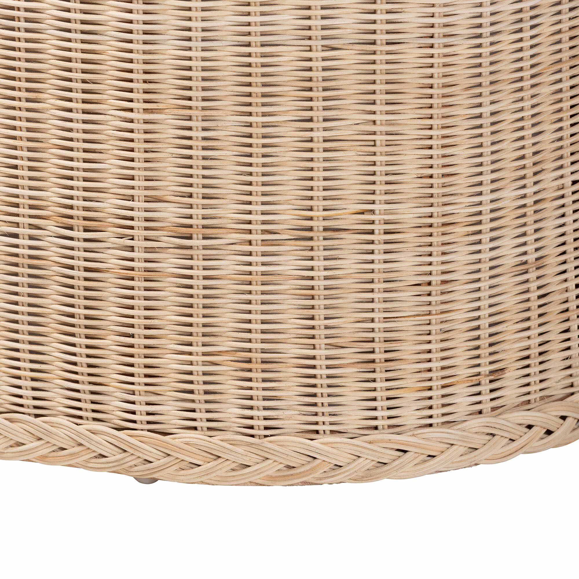 Barid Braided Natural Rattan Storage Bench, Oval, NATURAL, alternate image number 6