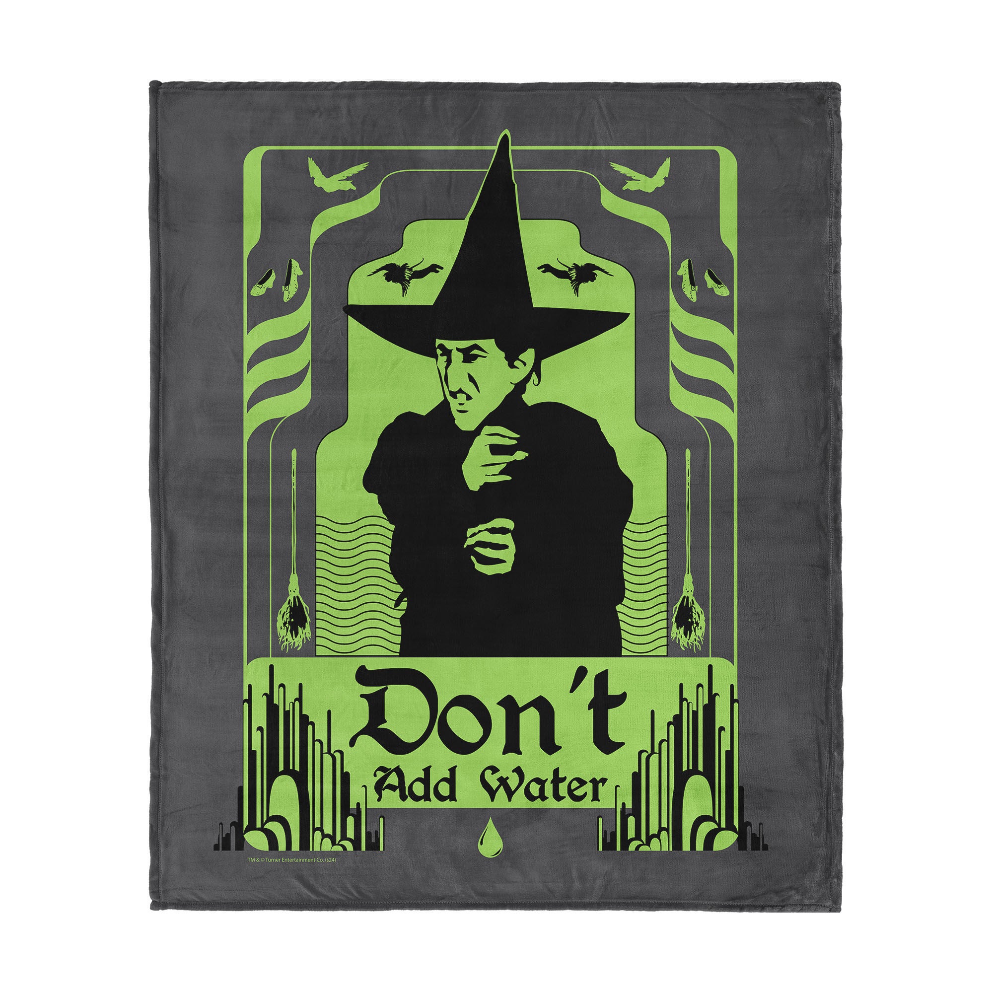 Warner Bros. The Wizard of Oz Don't Add Water Silk Touch Throw Blanket 50x60 Inches, GREEN, hi-res image number 0