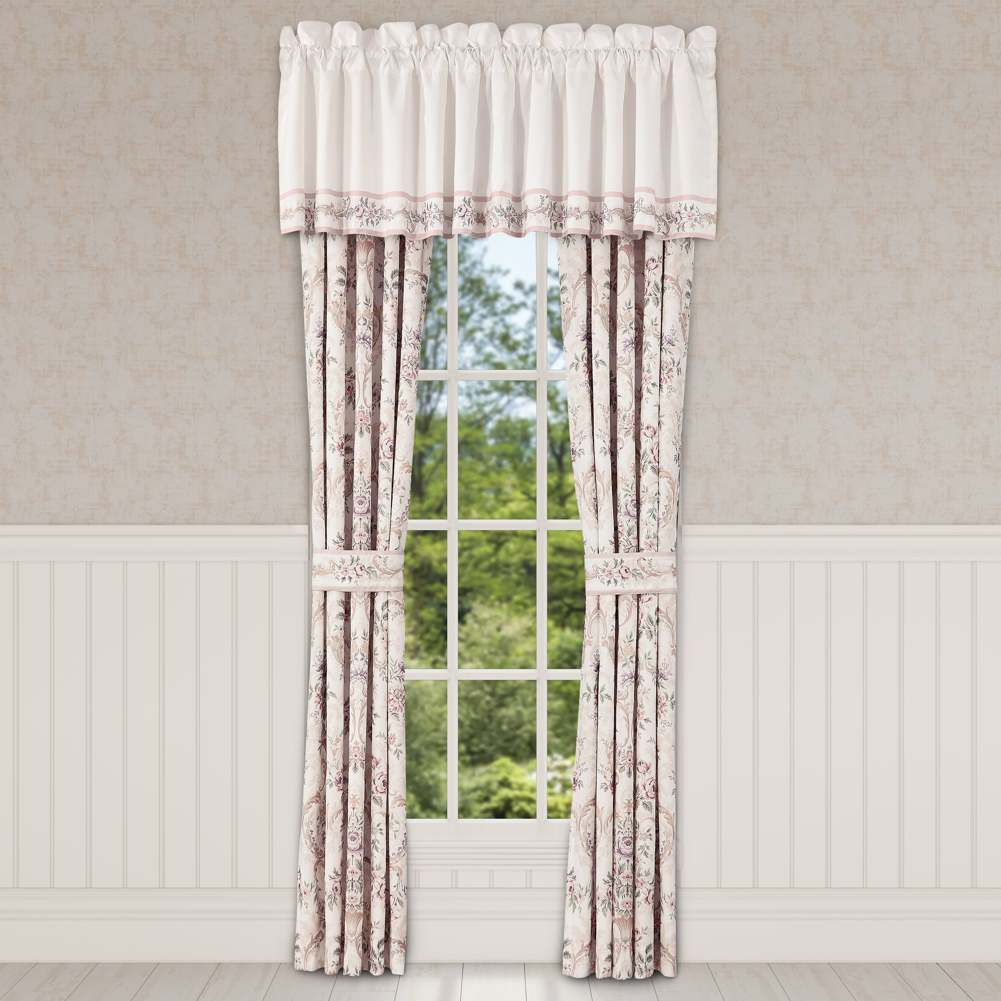 Avant Garden Window Straight Valance, BLUSH, alternate image number 1