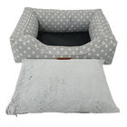 Dots Printing poly-cotton bolster with detachable faux fur cushion Medium Size, , alternate image number null