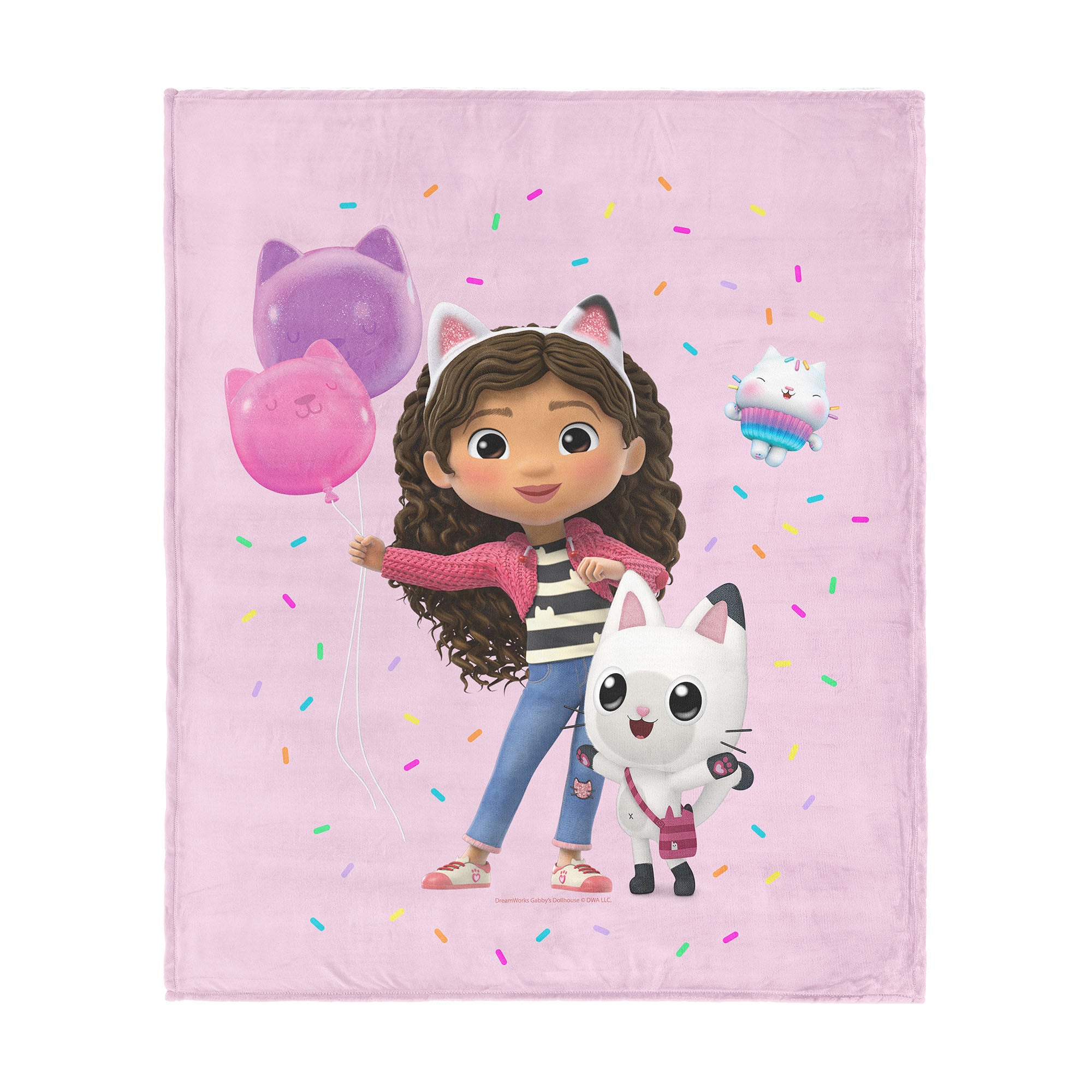 Universal Gabby's Dollhouse Silk Touch Throw Blanket 60x80 inches, PINK PARTY, hi-res image number 0
