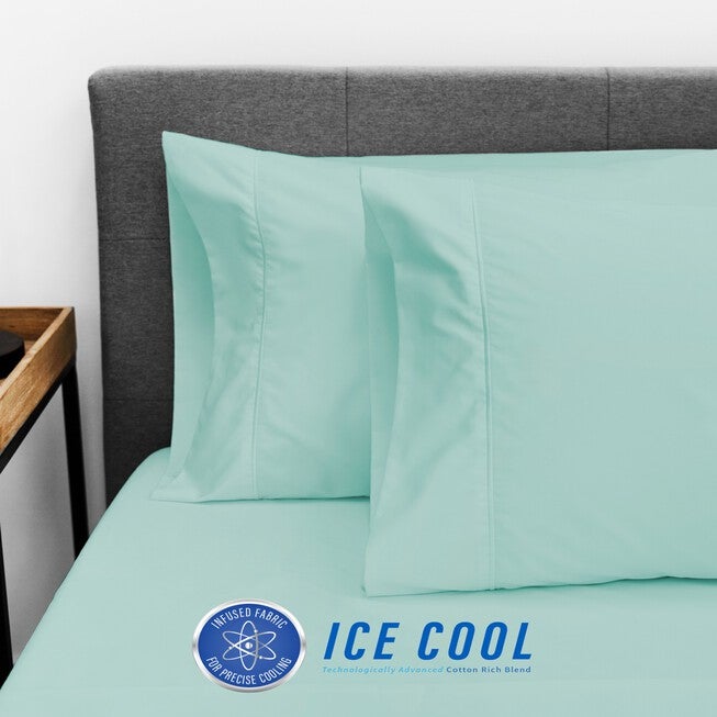 SensorPEDIC Ice Cool 400 Thread Count Standard Pillowcase Pair, SPRAY BLUE, hi-res image number 0