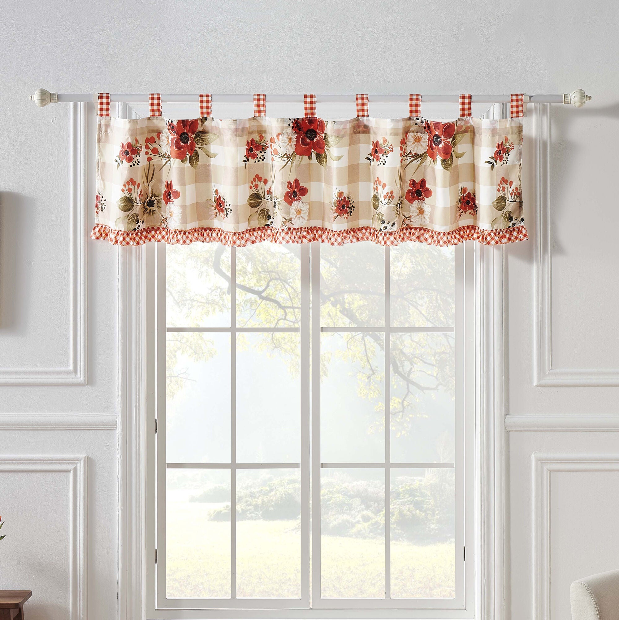 Wheatly Window Treatment Valance Curtains, TRUFFLE, alternate image number 2