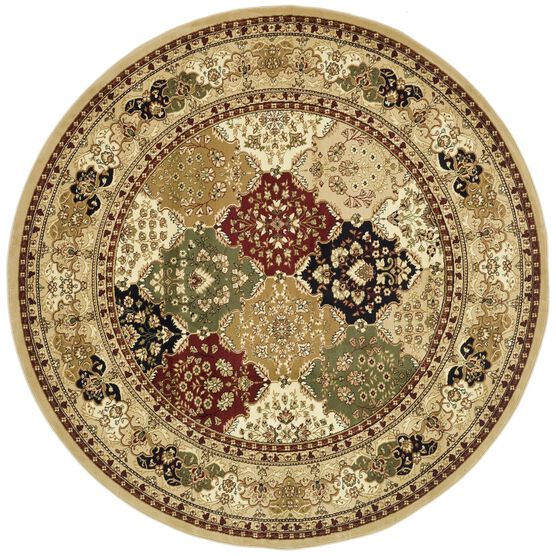Lyndhurst 221 Multi / Beige 5'-3" X 5'-3" Round Round Rug, MULTI BEIGE, hi-res image number null