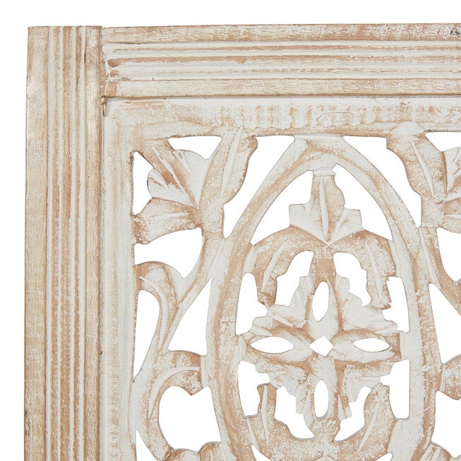 Cream Traditional Floral Mango Wood Wall Décor, , alternate image number 4