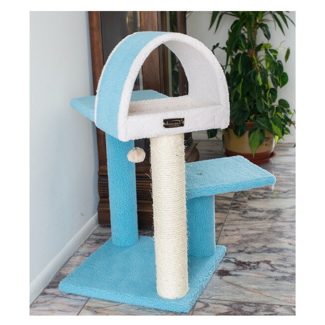 Real Wood 29 inches Cat Tree With Scratcher And Tunnel, , alternate image number null