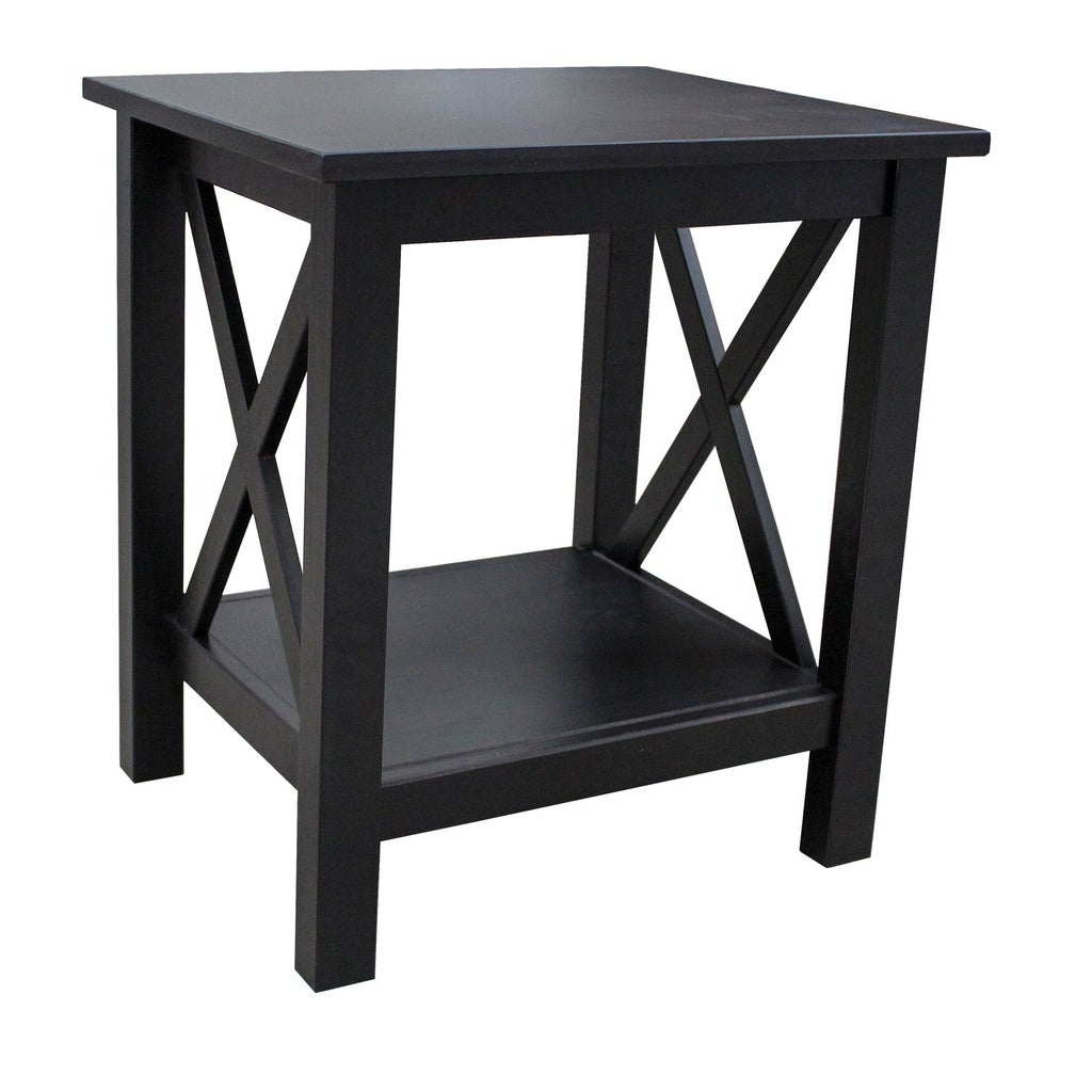 Dawes end table close-up showing structure and legs
