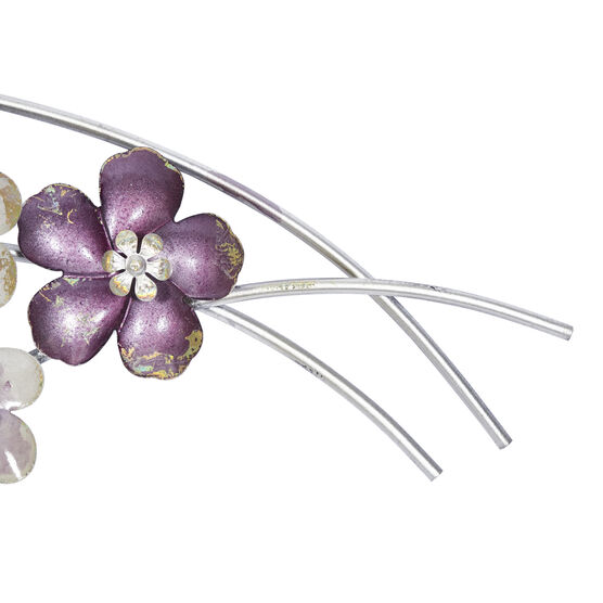Purple Metal Glam Floral Wall Decor, , alternate image number null