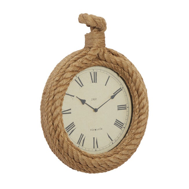 Beige Coastal Wood Wall Clock, , alternate image number 3