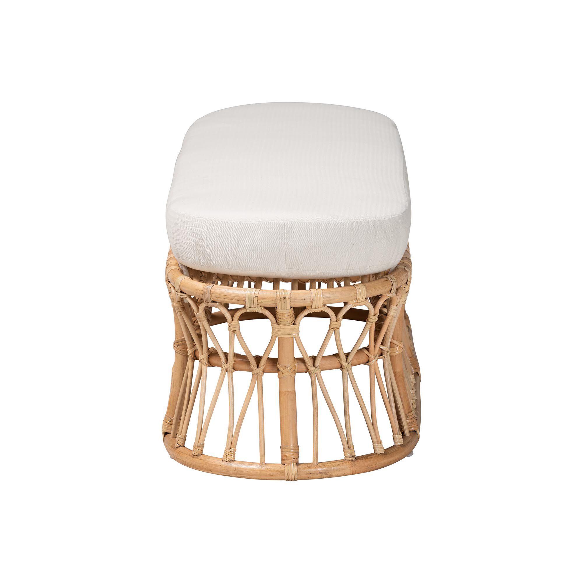 Adelpha Natural Rattan Accent Bench with Cushioned Seat, NATURAL, alternate image number 3