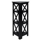 Montego 4-Shelf Corner Folding Bookcase-Black, , alternate image number null