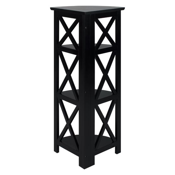 Montego 4-Shelf Corner Folding Bookcase-Black, , alternate image number null