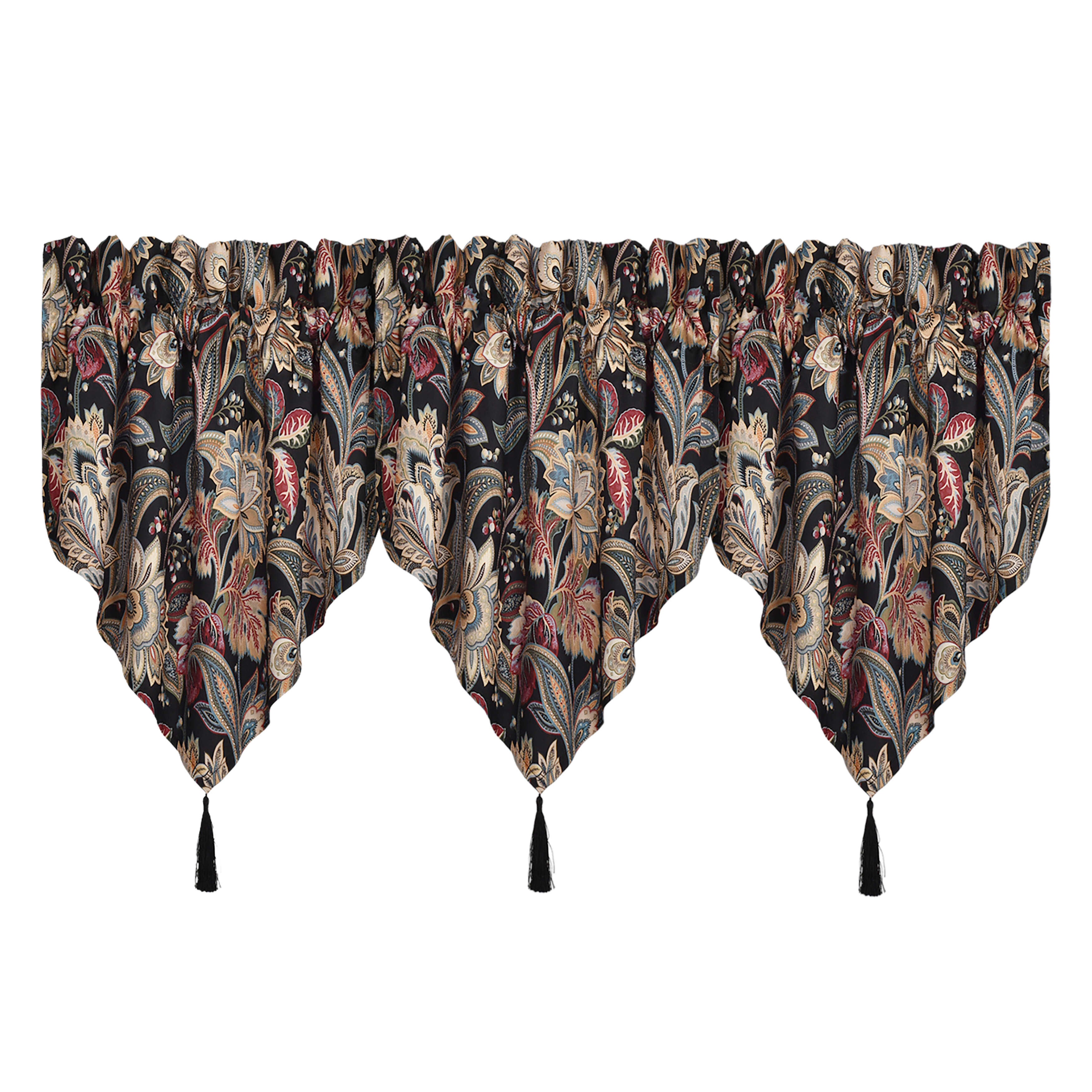 Calabria Window Ascot Valance, BLACK, alternate image number 4